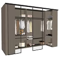 Modern Sliding Door Wardrobe Featuring Hanging Clothes Folded Items And Shoe Storage