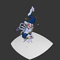 Game And Movie Character 3D Model Design With White Blue Outfit And Fantasy Elements