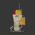 Vintage Medical Emergency Robot With Red Cross Box And Display Screen