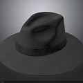 Gray Felt Wide Brim Hat With Black Stitched Band For Daily Wear
