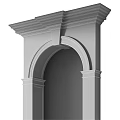 Architectural Components Featuring White Arched Structure And Decorative Columns