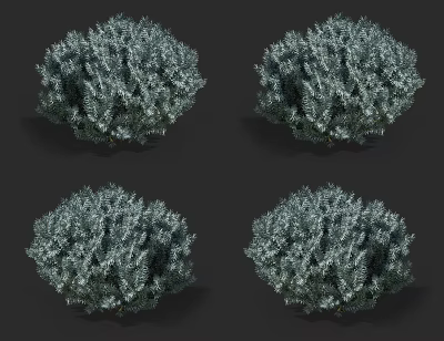 Modern shrubs 3d model