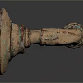 Antique Brass Door Handle With Rustic Green Patina For Home Decoration