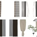 Curtain combination 3d model