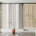 modern shutter folding window 3d model