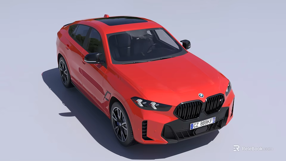 Red BMW SUV With Panoramic Sunroof And Sporty Design 3d model 