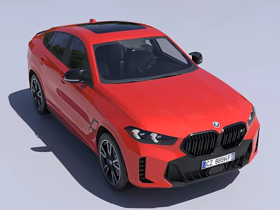 Red BMW SUV With Panoramic Sunroof And Sporty Design 3d model