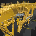 Yellow Bridge Erection Machine Heavy Equipment Working On Construction Site 3d model