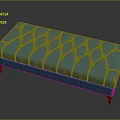 Blue Tufted Upholstered Bench With Black Legs Modern Living Room Furniture