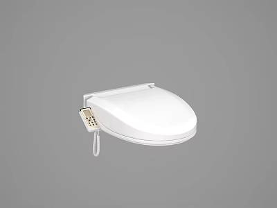 Modern White Smart Toilet Seat With Electronic Control Panel Design 3d model
