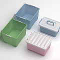 Colorful Plastic Storage Boxes With Lids And Handles In Green Blue Pink