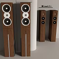 Modern Wooden Floor Standing Speakers With Multiple Drivers And Sleek Design 3d model