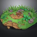 Milestone Stone Grassland Stone Appreciation Stone Strange Stone Ore Realistic 3d model