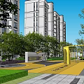 Park Landscape With Outdoor Seating Green Plants Open Space And Playground