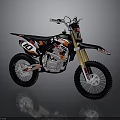 Black Red White Off Road Motorcycle With Golden Forks And Number 18 Design