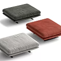 Modern Upholstered Sofa Stools in Three Color Options Gray Red Light Gray 3d model