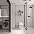 Modern Kitchen With Brown Gray Cabinets Stainless Steel Refrigerator And White Countertop