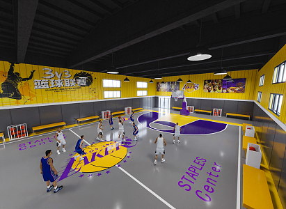 modern basketball hall 3d model