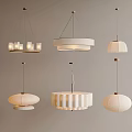 Various Modern Pendant Light Designs in Different Styles Displayed on Gray Backdrop 3d model
