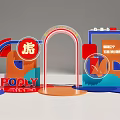 Colorful Tiger Themed Display Installation With POOLY And Cloud QuickPass Elements 3d model