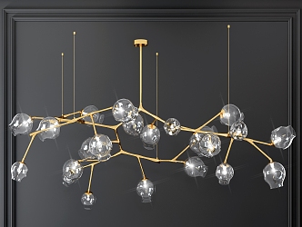 Modern Light Luxury Metal Bulb Chandelier 3d model