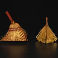 Straw Brooms with Wooden Handles in Different Sizes for Home Cleaning Tools