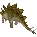 Realistic Stegosaurus Dinosaur With Green Skin Dorsal Plates And Long Tail