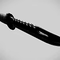 Military Tactical Knife With Serrated Blade And Black Non Slip Handle