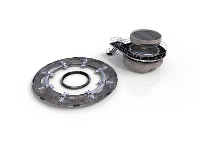 Industrial Bearing Components With Circular Flange And Enclosed Housing Structure 3d model