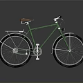 Classic Green Bicycle With Brown Seat White Basket And Black Wheels