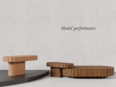 Modern Stylish Wooden Coffee Tables With Various Shapes And Model 3d model