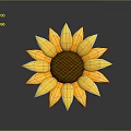 Bright Yellow Sunflower With Brown Center Yellow Petals And Reflection On Grey Background
