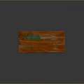 Orange Solid Wooden Bench With Green Stain And Rustic Handcrafted Design 3d model
