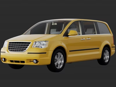 Yellow Minivan Car With Modern Front Grille And Sleek Body Design 3d model