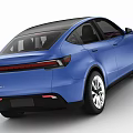 Modern Blue Electric Car Featuring Open Doors And Sleek Body Design