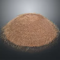 Natural Rural Landscape Featuring Circular Brown Grass Mound And Slender Strands Against Dark Background