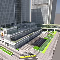 Modern Office Building Complex With Two Tall Glass Towers And Landscaped Base