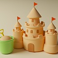 Sand Castle Summer Seaside Vacation Theme Sand Carving Seaside Leisure Seaside Play Sand Castle 3d model