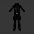 Classic Formal Long Coat And Trousers Set With Button Details And Tailored Design