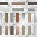 Decorative Strips With Various Colors And Textures For Interior Decoration 3d model