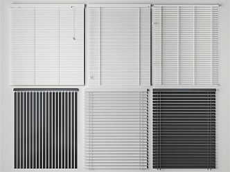 Modern venetian blinds roller blinds shutter combination bamboo blinds office curtains minimalist venetian blinds 3d model