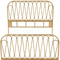Elegant Rattan Bed Frame Design With Modern Headboard And Footboard