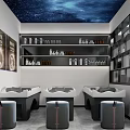 Modern Hair Salon Interior Design With Styling Chairs Mirrors And Marble Counter