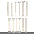 Classical Roman Columns With Various Ornate Styles And Architectural Decor Elements 3d model