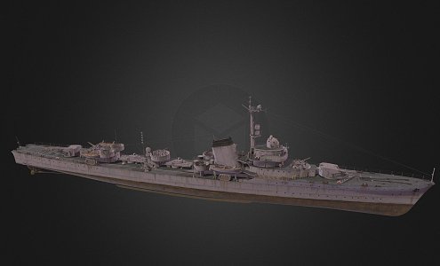 modern warship destroyer weapon ship cruiser ship 3d model