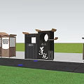 Garden Decorative Trash Bins With Green Trees And Grass In Outdoor Area