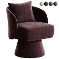 Deep Brown Fabric Single Sofa with Armrest and Conical Modern Design
