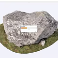 Large Natural Stone With Small Rock Placed On Green Grass Surface 3d model
