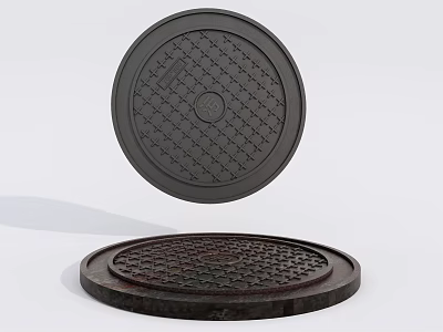 Road Infrastructure Essential Circular Cast Iron Manhole Covers With Textured Surface And Urban Drainage Use 3d model