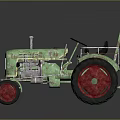 Vintage Green Tractor With Red Wheels Classic Design Metal Body And Antique Look
